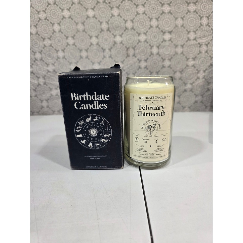 Birthdate Candles February Thirteenth‎ Aquarius Zodiac Astrology Scented Candle